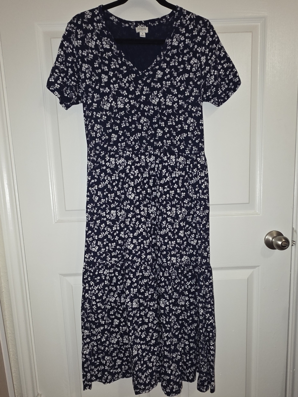J. Crew Navy and White Floral Maxi Dress